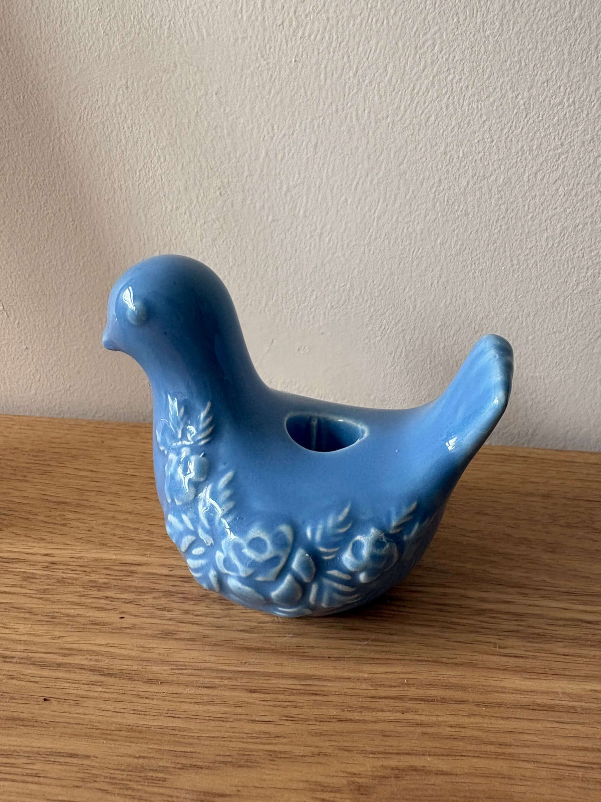 Märta Grunditz kaarsenhouder blauwe duif voor Guldkroken