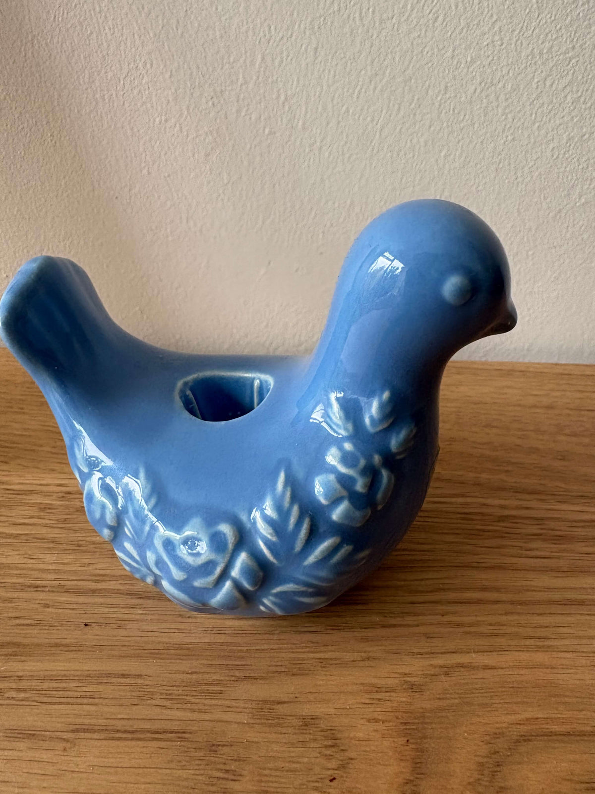 Märta Grunditz kaarsenhouder blauwe duif voor Guldkroken